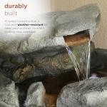 Alpine 8-Tier Rock Waterfall Fountain with Lights