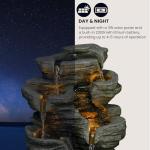 Solar 6-Tier Cascading Rock Water Fountain