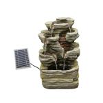 Solar 6-Tier Cascading Rock Water Fountain
