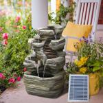 Solar 6-Tier Cascading Rock Water Fountain