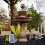 39" 2-Tier Solar Outdoor Water Fountain