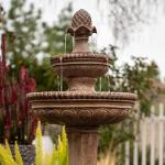 39" 2-Tier Solar Outdoor Water Fountain