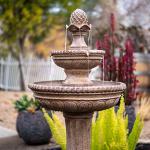 39" 2-Tier Solar Outdoor Water Fountain