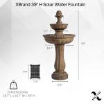 39" 2-Tier Solar Outdoor Water Fountain