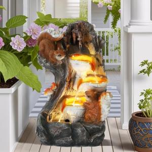 4-Tier Rock Waterfall Fountain with LED Lights