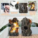 4-Tier Rock Waterfall Fountain with LED Lights