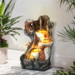 4-Tier Rock Waterfall Fountain with LED Lights