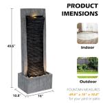 TITIMO 49.6" Rock Water Fountain with Lights