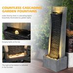 TITIMO 49.6" Rock Water Fountain with Lights