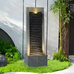 TITIMO 49.6" Rock Water Fountain with Lights