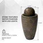 Modern Sphere Water Fountain with LED Light