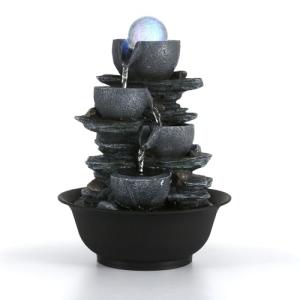 Dyna-Living Indoor Tabletop Water Fountain with LED Light