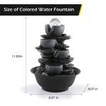 Dyna-Living Indoor Tabletop Water Fountain with LED Light