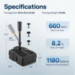 VIVOHOME 660 GPH Submersible Pond Filter Pump