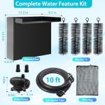 Solar-Powered Waterfall Kit for Garden Ponds