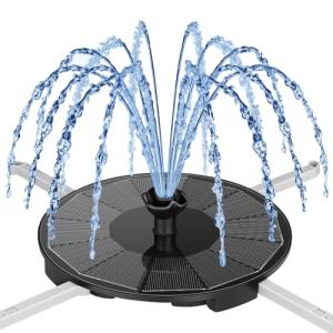 Solar Bird Bath Fountain Pump with 6 Nozzles