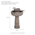 2-Tier Stone Outdoor Fountain with Birds