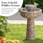 2-Tier Stone Outdoor Fountain with Birds