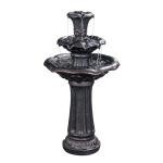 Lily Flower 3-Tier Outdoor Waterfall Fountain
