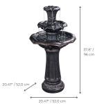 Lily Flower 3-Tier Outdoor Waterfall Fountain