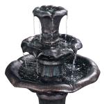 Lily Flower 3-Tier Outdoor Waterfall Fountain
