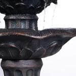 Lily Flower 3-Tier Outdoor Waterfall Fountain