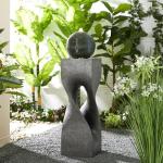 Modern Geometric Outdoor Water Fountain with LED Light