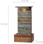 19" Rustic Zen Slate Stone Tabletop Fountain