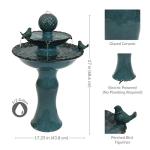 Sunnydaze 27" Blue Ceramic 2-Tier Water Fountain