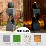 Modern Geometric Outdoor Water Fountain with LED Light