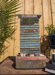 19" Rustic Zen Slate Stone Tabletop Fountain