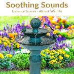 Sunnydaze 27" Blue Ceramic 2-Tier Water Fountain