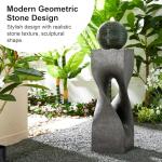 Modern Geometric Outdoor Water Fountain with LED Light