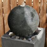 Modern Geometric Outdoor Water Fountain with LED Light