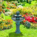 Sunnydaze 27" Blue Ceramic 2-Tier Water Fountain