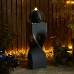 Modern Geometric Outdoor Water Fountain with LED Light
