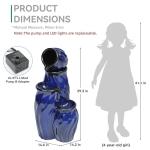 Ceramic Blue 4-Tier Outdoor Water Fountain