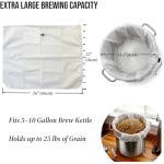 5 Pack Reusable Brew Bags, Extra Large Strainer
