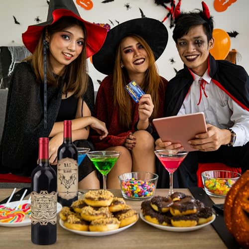 Halloween Wine Bottle Stickers - 36 Pieces, 12 Styles