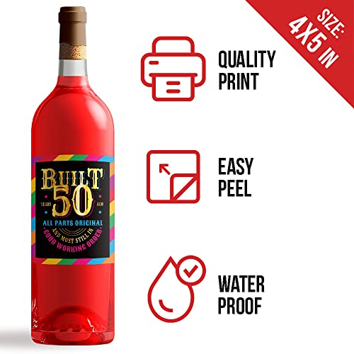 50th Birthday Wine Bottle Stickers Set of 6