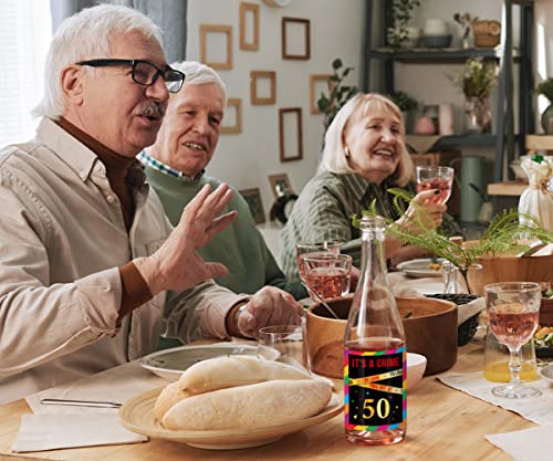 50th Birthday Wine Bottle Stickers Set of 6