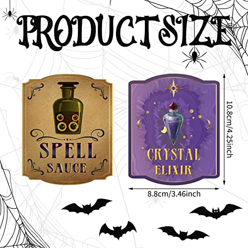 80 Halloween Animal Bottle Labels for Parties