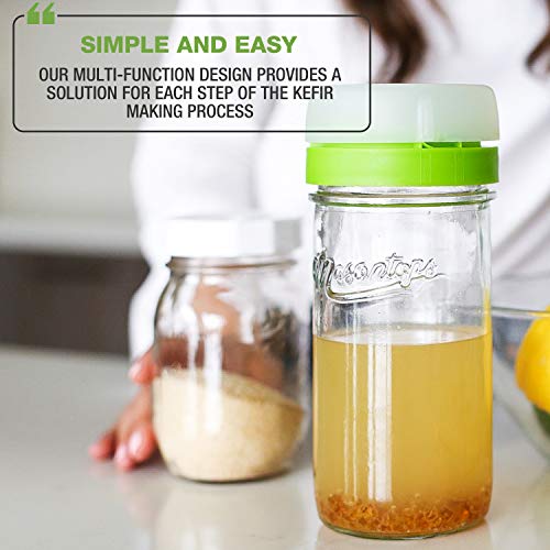 Mason Jar Kefir Starter Kit with Strainers