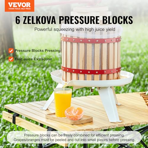 VEVOR Manual Fruit Wine Press with Beech Wood