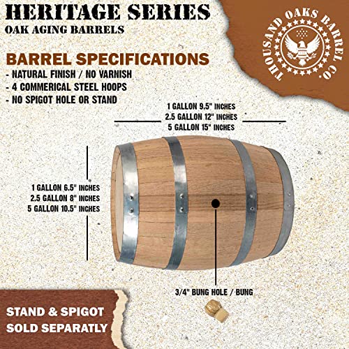 Heritage Series 1 Gallon Oak Aging Barrel