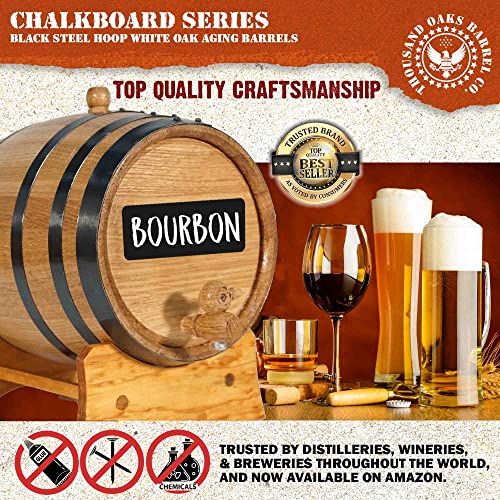 Mini Oak Barrel Dispenser with Chalkboard Front