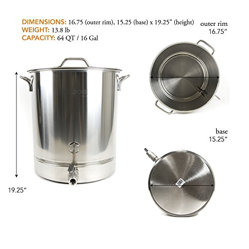 64 Quart Stainless Steel Brewing Kettle Set