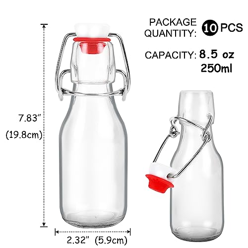 10-Pack 8.5 oz Swing Top Glass Bottles