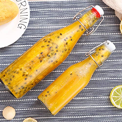 Encheng 8oz Glass Bottles with Airtight Lids - 16 Pack