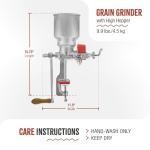 Colombian Manual High-Hopper Grain Grinder - Silver